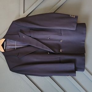 Profilo Pure Virgin Wool Double-Breasted Black Blazer Jacket